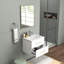 Ensemble de meuble-lavabo mural 24 po avec lavabo et miroir, deux tiroirs, lavabo en céramique, structure en aluminium, assemblage facile, métal à poignée longue, 2 tiroirs de rangement-125515321