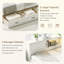 Cadre de lit en L avec tiroir et bibliothèque, lit d'angle en bois avec éclairage à DEL et port USB pour petite pièce, chambre à coucher, chambre d'amis