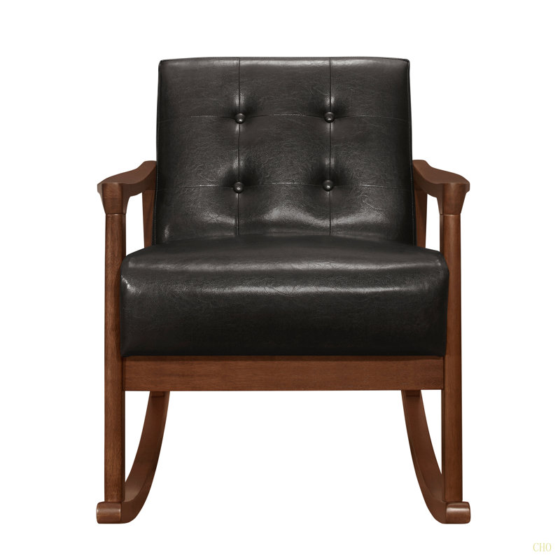 Chaise berçante 1Pc, Marron foncé, Noir