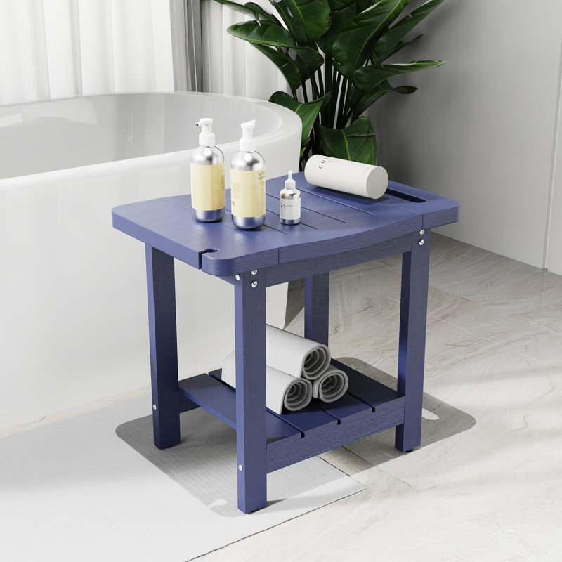 Patio Weather Resistant Shower Benches, Navy