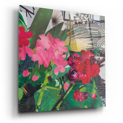 Art mural en verre Poolside Geraniums 2 'par Coco Good