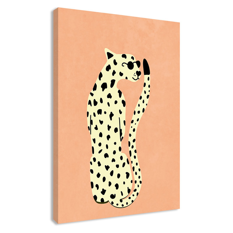 Motif de guépard «Cool» par Oltmanns, Sans cadre, L 12 po x H 18 po, Toile tendue