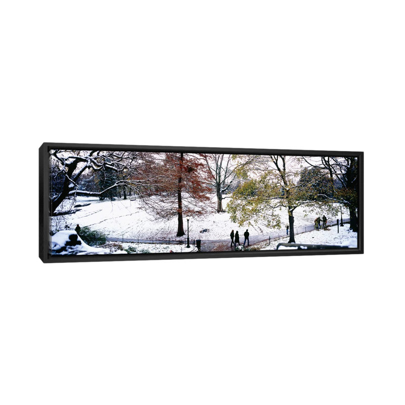 « central park, new york city », reproduction de photo sur toile, H 12 po x l 36 po x P 1,5 po, Cadre noir