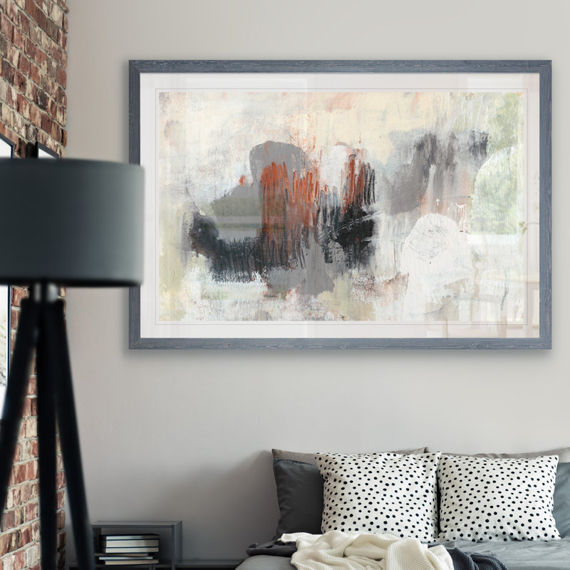 « neutrals & rouille ii » par paul cezanne-photo-cadre, reproduction d’art, Cadre en papier gris, H 28 po x l 38 po x 1,25 po