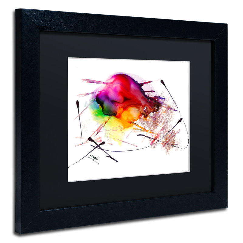 Chrishona «Abstract 02», reproduction d'art encadrée, Noir, H 11 po x l 14 po x P 0,5 po, Encadrement brun