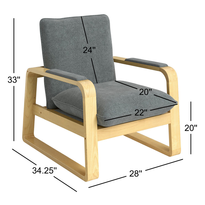 Fauteuil rembourré Lizzie, Chenille gris argenté