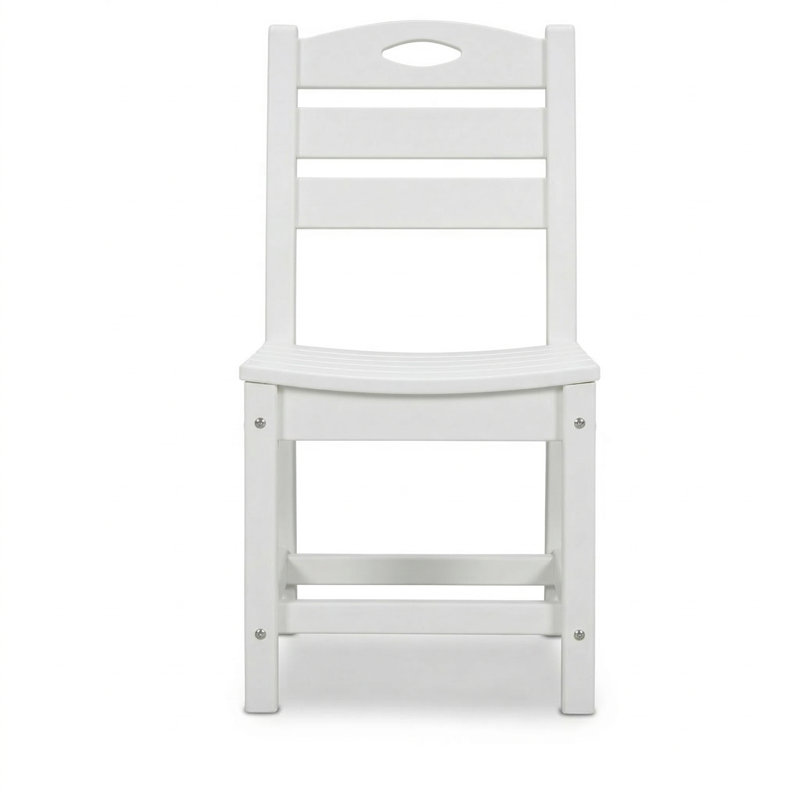 Ensemble de 2 chaises de patio en PEHD blanc et chaises d'appoint sans accoudoirs
