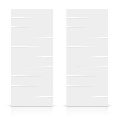 Panelled Manufactured Wood Painted Sliding Closet Doors