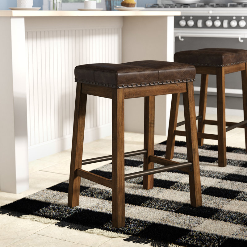 Tabouret de bar et de comptoir sans dossier Dargan, brun canyon, Tabouret de comptoir (assise de 24 po de hauteur)