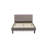 2 Piece King Bedroom Set - Button Tufted Bed Frame - Brown Taupe Velvet Fabric Upholstered Headboard and a Distressed Jacobean Finish Nightstand-288664041-288664037