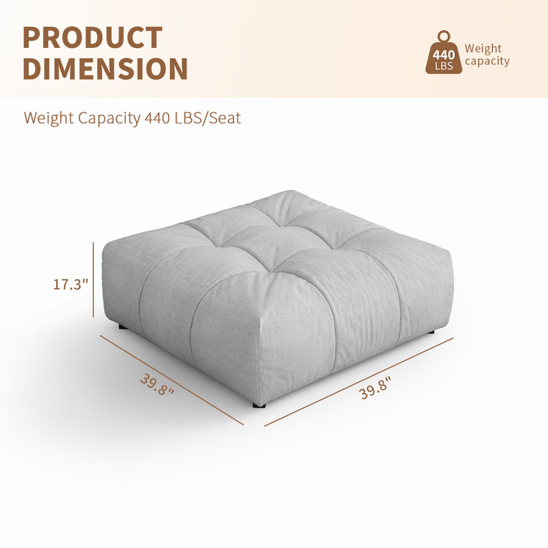 Modular Sectional Sofa Couch, Oversized Free Combination Deep Seat Sofa, Cushion Covers Removable & Washable, Fabric, Down Filled