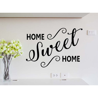 Home Sweet Home 23 X 16 Calligraphy Sticker Wall Decal Art Decor Entrance Wall Sticker Decorative Lettering -  Trinx, EEAFA7525B61417B915BD16140F30B01