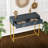 Narrow Gray Console Table With Modern Striped Appearance And Double Drawer Storage, Suitable For Living Room And Hallway-430404398
