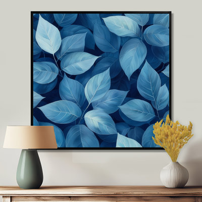 Minimalisme azur feuilles harmonie II - feuilles, art mural