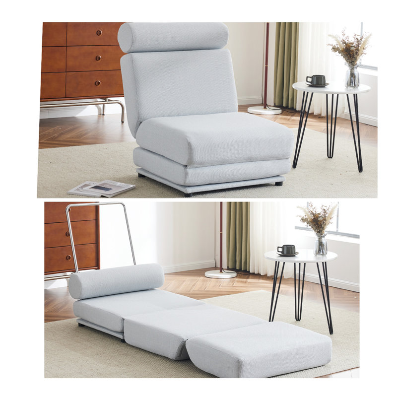 Single Sofa Chair Foldable Single Sofa Bed with Pillow,Portable Foldable Sofa Bed,Leisure Sofa Chair,Easy to Store,Made of Breathable and Wearable Linen