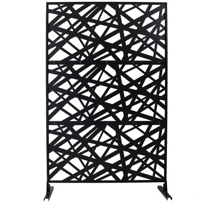 Écran d'intimité extérieur et intérieur en métal H 76 po x l 48 po, écran d'intimité décoratif autoportant pour terrasse de balcon de terrasse, panneaux de clôture d'intimité pour jardin extérieur PS117