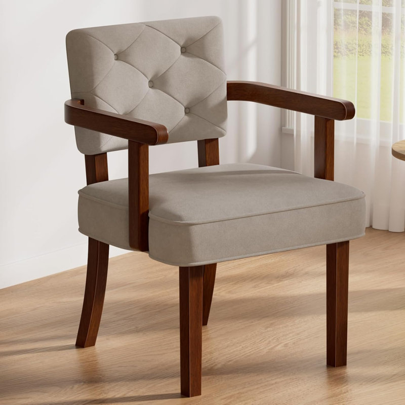 19" High Plush Upholstered Solid Wood Lounge Chair for Living Room, Bedroom and Study - Comfortable Contemporary Style Furniture