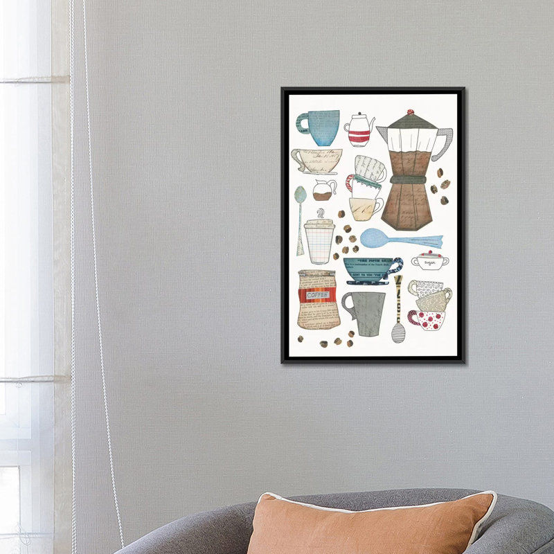 " Coffee Chart I " by Courtney Prahl, 26" H x 18" W x 1.5" D, Black Framed Canvas, No Matte