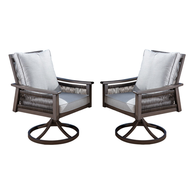 Fauteuil de patio pivotant avec coussin Arati