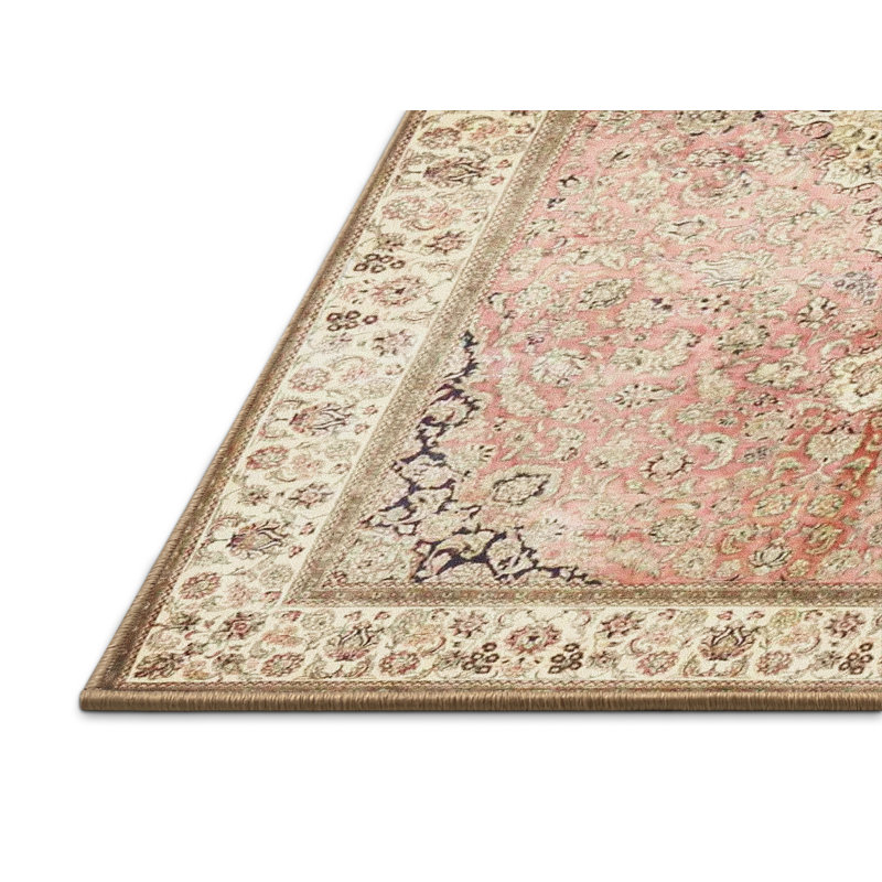 Tapis traditionnel Kramfors Mehroon / noir / bleu, Rectangle 7 pi x 10 pi