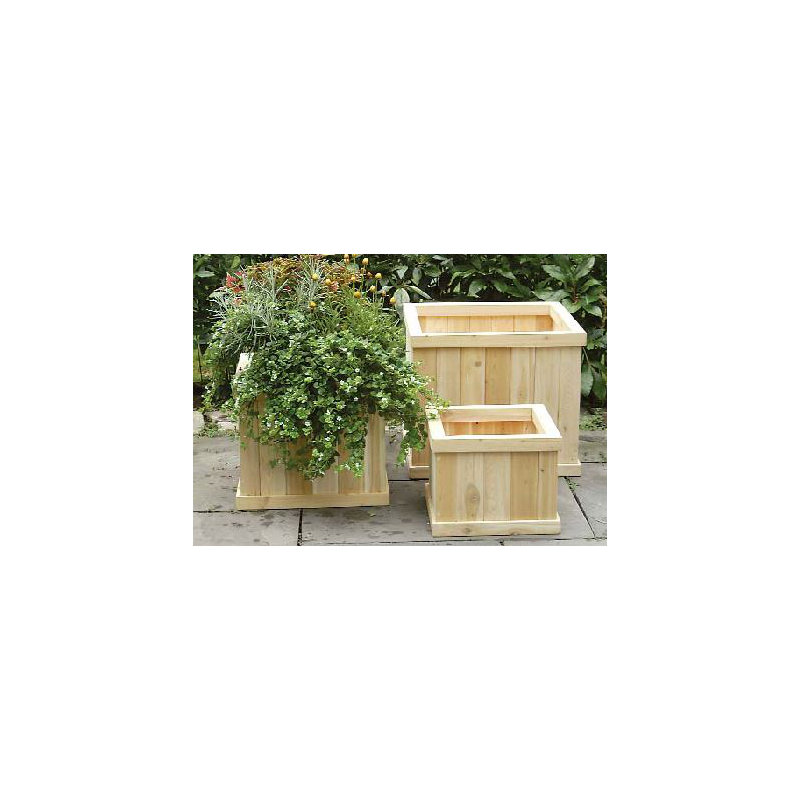 Neuman Handmade Wood Planter Box, 16.5" H x 19.5" W x 19.5" D