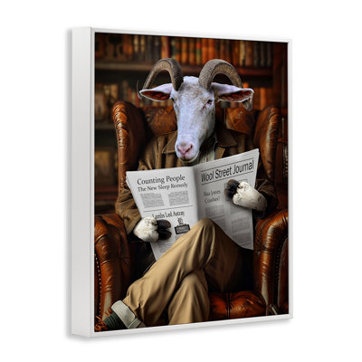 Chèvre dans une bibliothèque, art giclée par Karen Burke