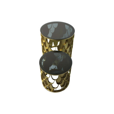 Babacer Glass Top Side Table Set