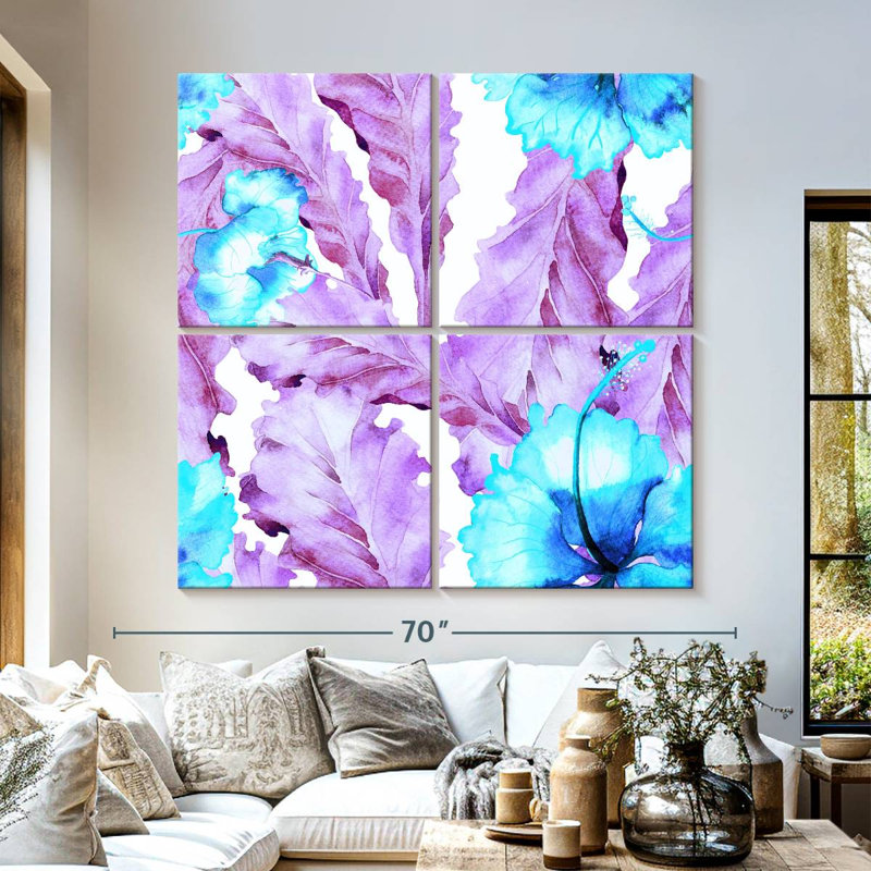 Hibiscus mauve et bleu Kerner, H 57 po x l 57 po