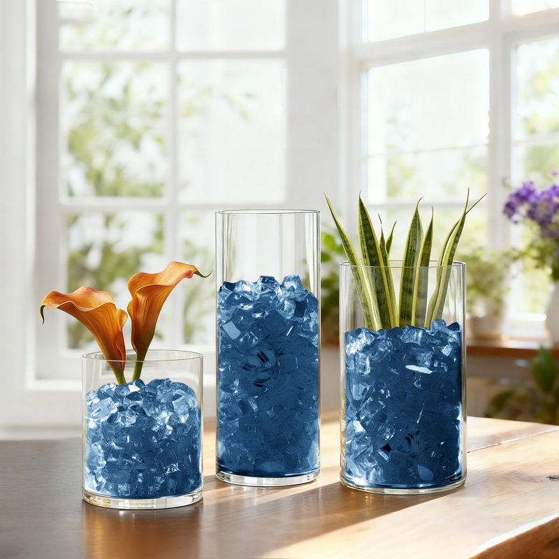 Roches de foyer en verre 10 1/2 lb en verre pour foyer bleu pacifique, Bleu pacifique