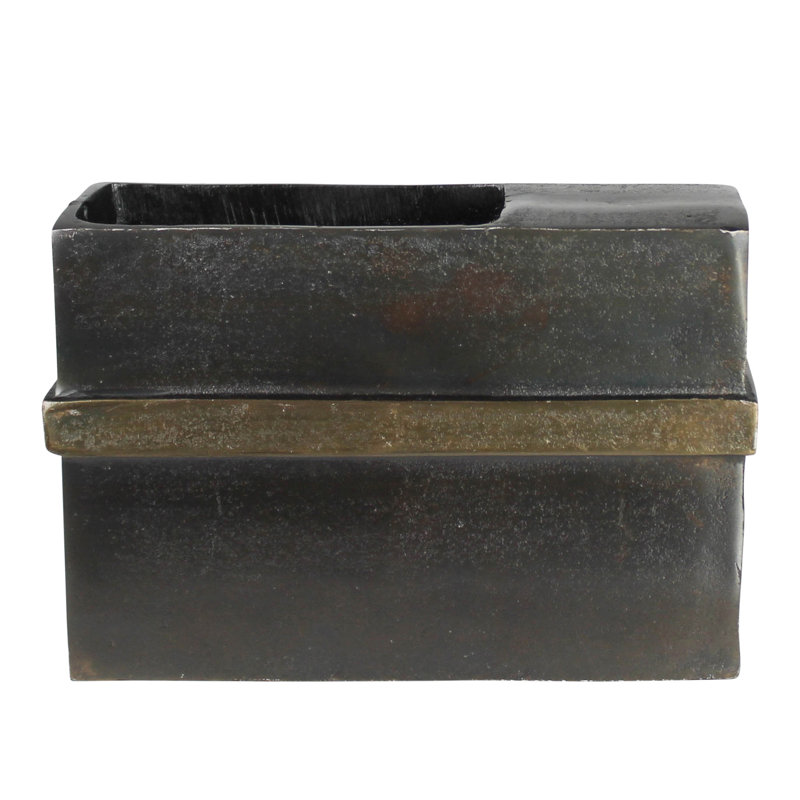 Aryam Wide Bronze and Brass Vase