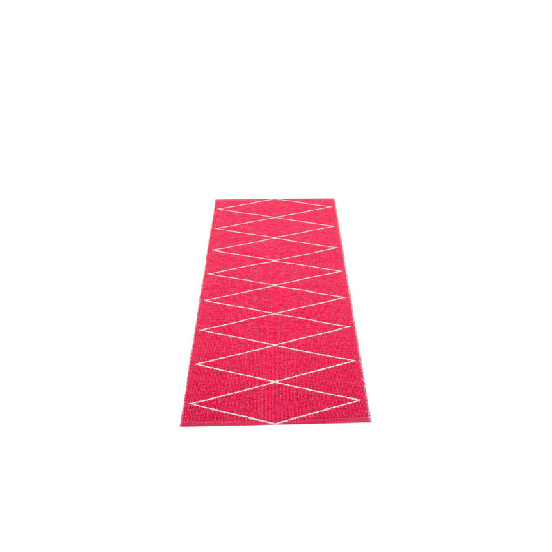 Tapis de couloir cerise / blanc Max, Tapis de couloir 2 pi 3 po x 5 pi 3 po
