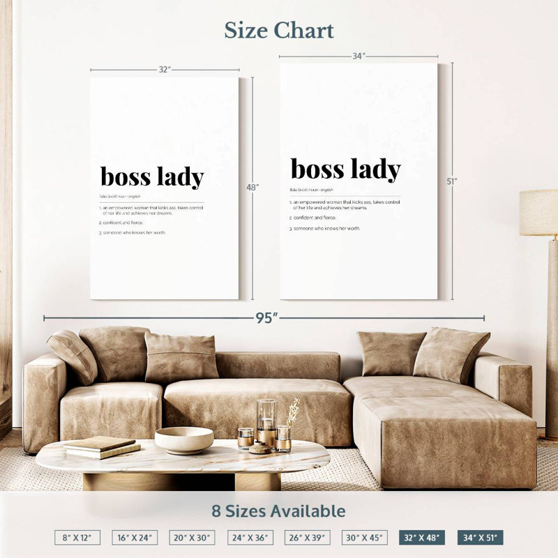 Boss Lady Definition, 51" H x 34" W