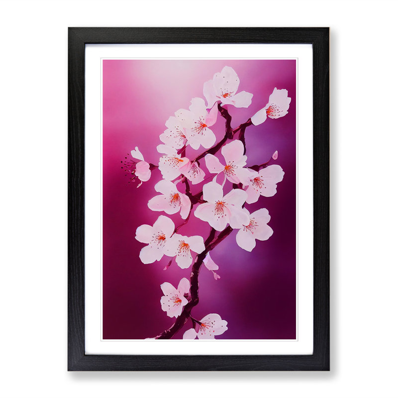 Cherry Blossom Tree Expression - Picture Frame Print, Black Framed, 34cm H x 25cm W x 2cm D