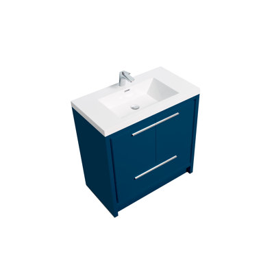 Meuble-lavabo simple 71,6 po avec plateau en acrylique Kuriakos