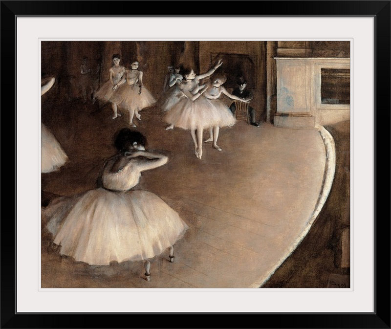 Dance Foyer at Opera, 1874, musée d'Orsay, Paris, France. Détail par Edgar Degas - impression, H 27 po x l 32 po x P 1 po