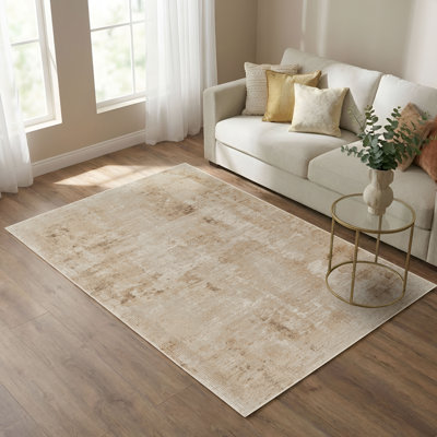 Brook Beige & Brown Abstract High-Low Modern Rug