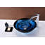Lavabo de salle de bain vasque circulaire en verre trempé Thalu Sapphire Wisp