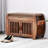 5-Pair Capacity Red-Brown Bamboo Shoe Bench with Hidden Storage
