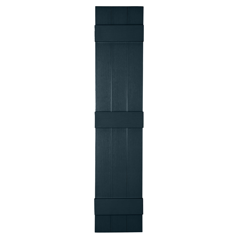 Persiennes personnalisées fermées à 3 planches, Bleu Bedford, 64"