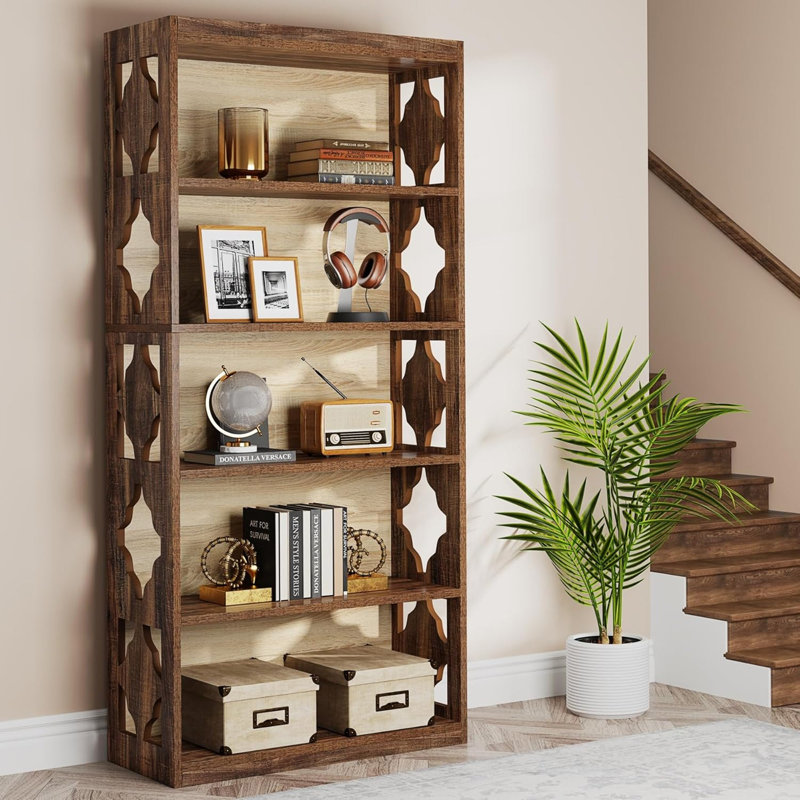 Étagère de rangement 69,98 "à 6 niveaux avec bibliothèque ouverte Rhombus