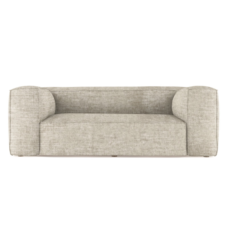 Canapé surdimensionné Varick, H 30 po x l 96 po x P 47 po, Patiné, Velours écrasé huître