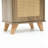 68‘’H Narrow Corner Bookcase Rattan Bookcase With Drawers And Doors