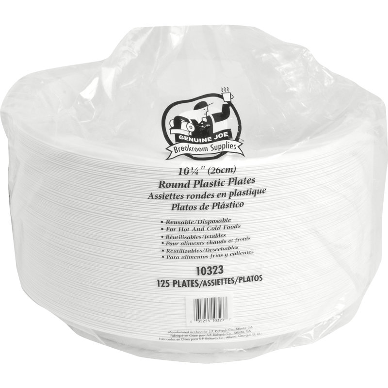 Assiettes plastiques 10-1/4" , blanc chaud