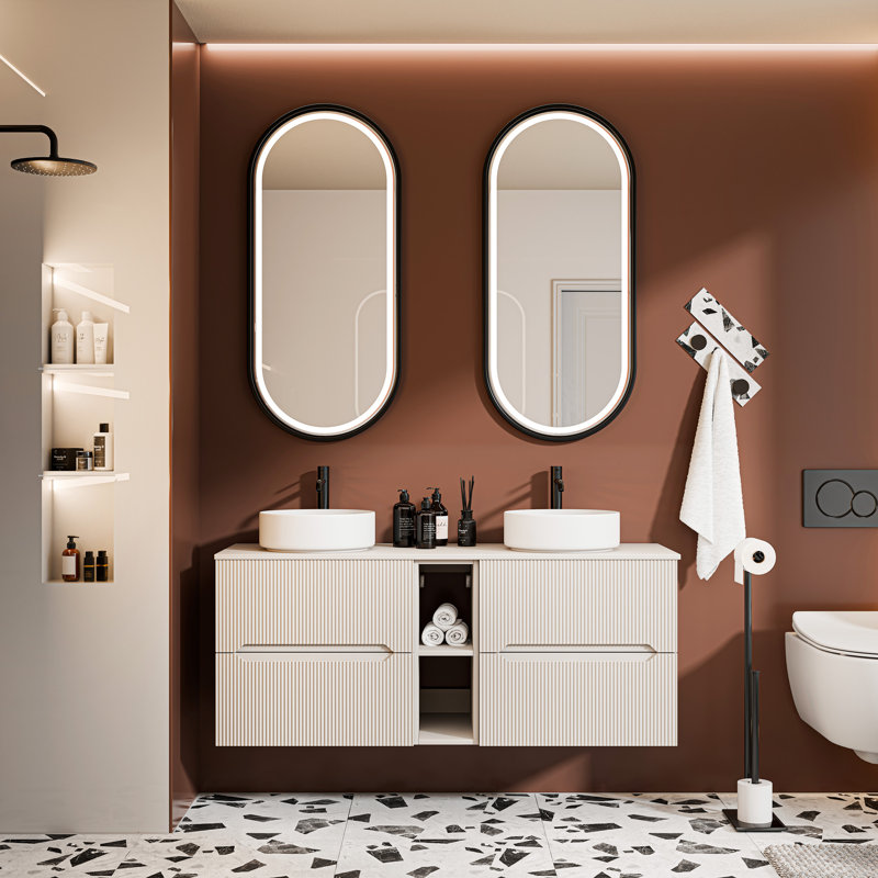 140.4 mm Wall Mounted Bathroom Vanity, Cashmere