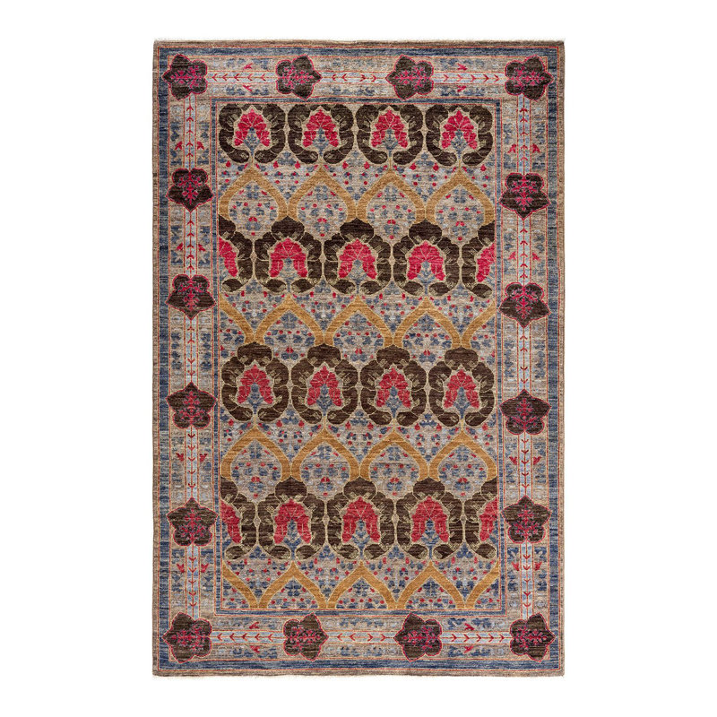 Pazel One-of-a-Kind 5' 0" X 7' 7" New Age Rectangular Wool Area Rug Beige