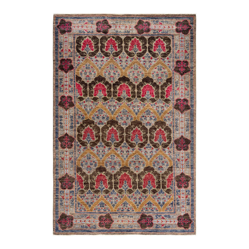 Tapis unique en laine 5 pi x 7 pi 7 po Pazel