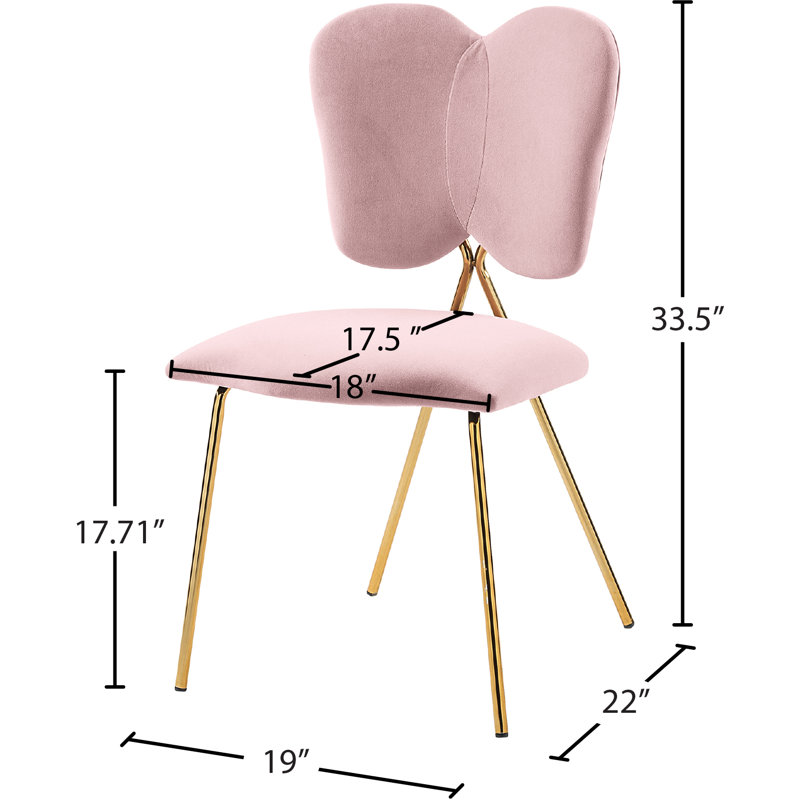 Chaise d'appoint en velours Angel, Velours rose