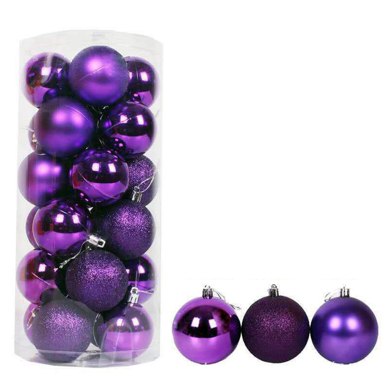 Ornement boule de Noël peint, Mauve