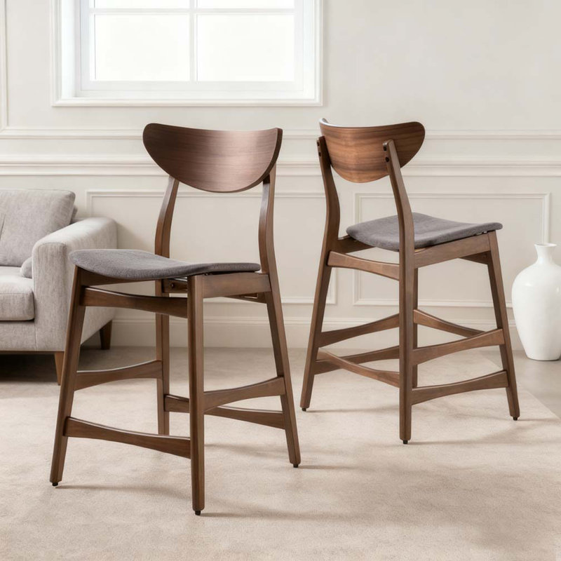 Counter Height Chair, Dark Brown, Dark Gray