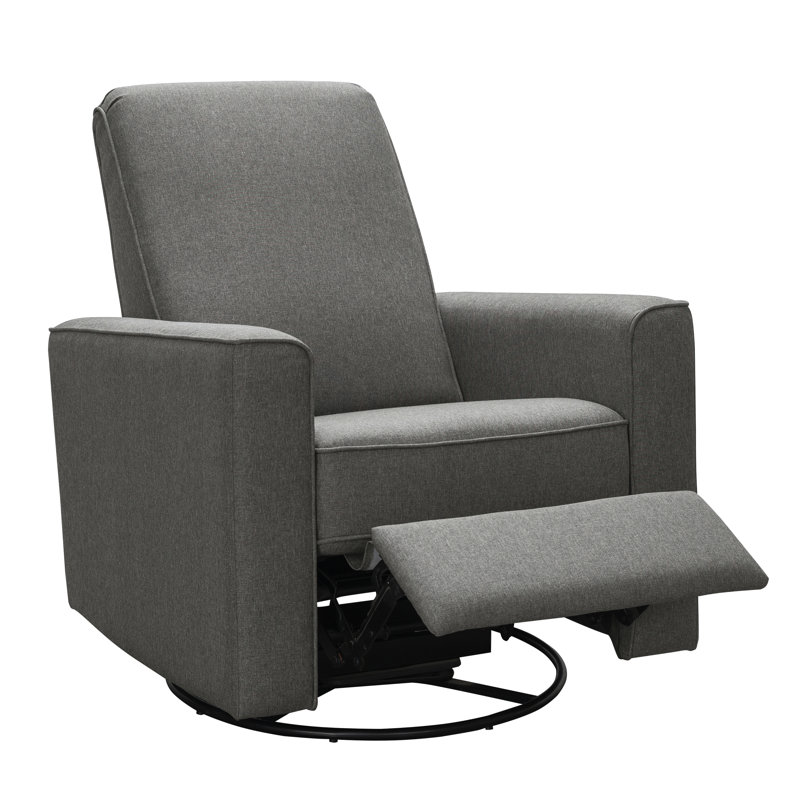 Abbey Swivel Reclining Glider Rocking Chair, Gray Polyester